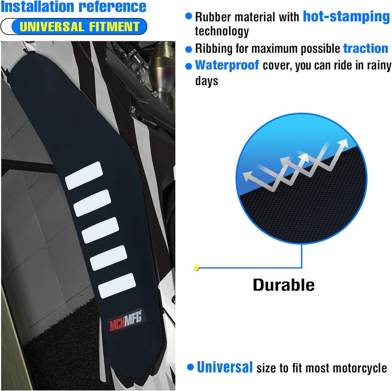 MCHMFG غطاء مقعد دراجة نارية عالمي MCHMFG - مطاط غير قابل للانزلاق مع تصميم مخطط - Image 5