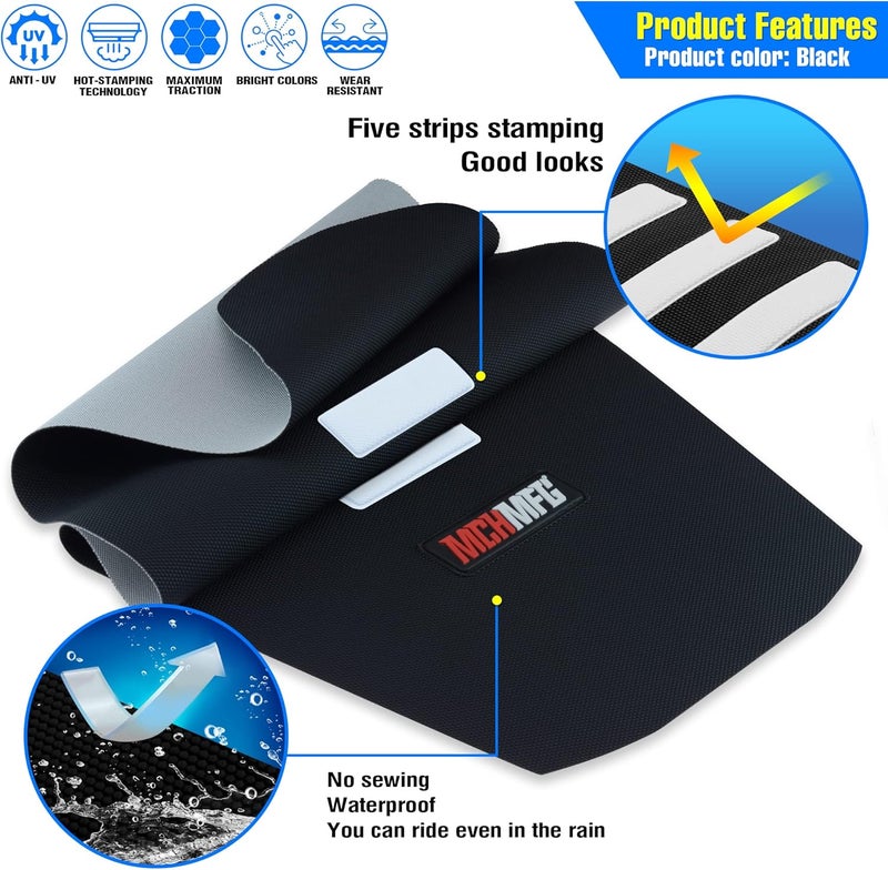 MCHMFG غطاء مقعد دراجة نارية عالمي MCHMFG - مطاط غير قابل للانزلاق مع تصميم مخطط - Image 3