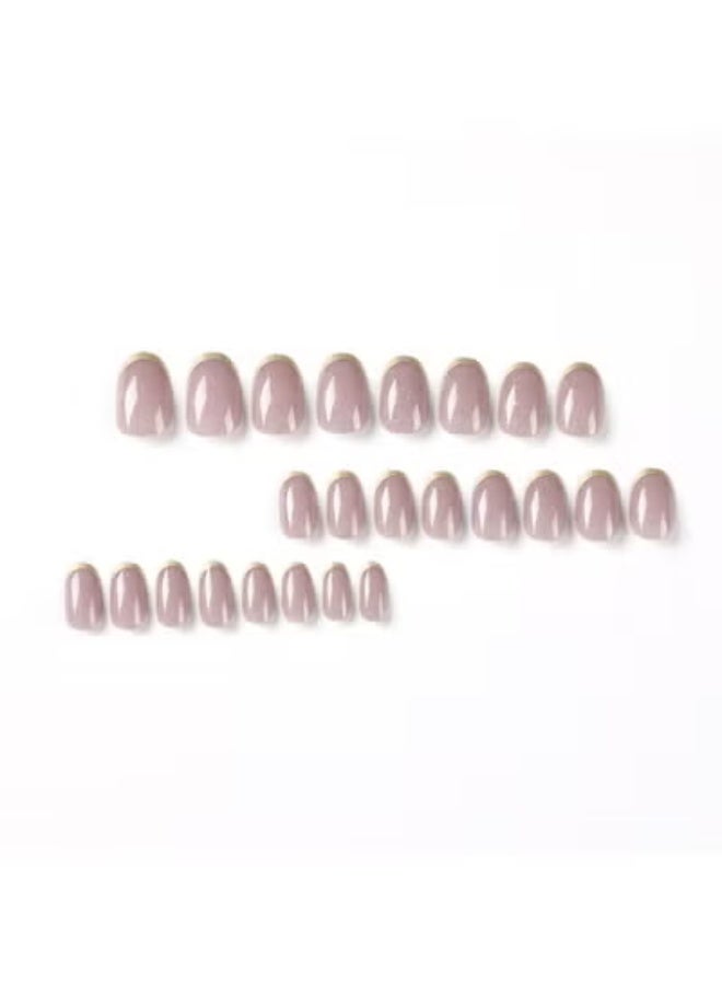 RESONIX 24pcs Medium Almond Press-On Nails – French Tip Fake Nails with Designs, Stylish Stick-On False Nails for Women - Image 4