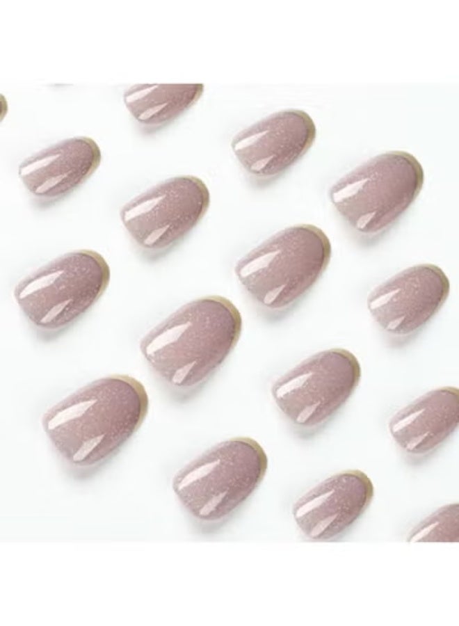 RESONIX 24pcs Medium Almond Press-On Nails – French Tip Fake Nails with Designs, Stylish Stick-On False Nails for Women - Image 2