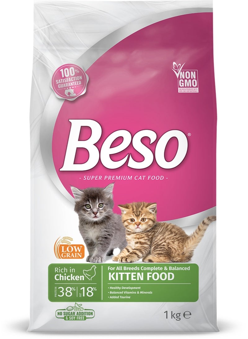 Beso Complete & Balanced Chicken Dry Kitten Food 1kg – Healthy Growth & Strong Immunity - Image 2