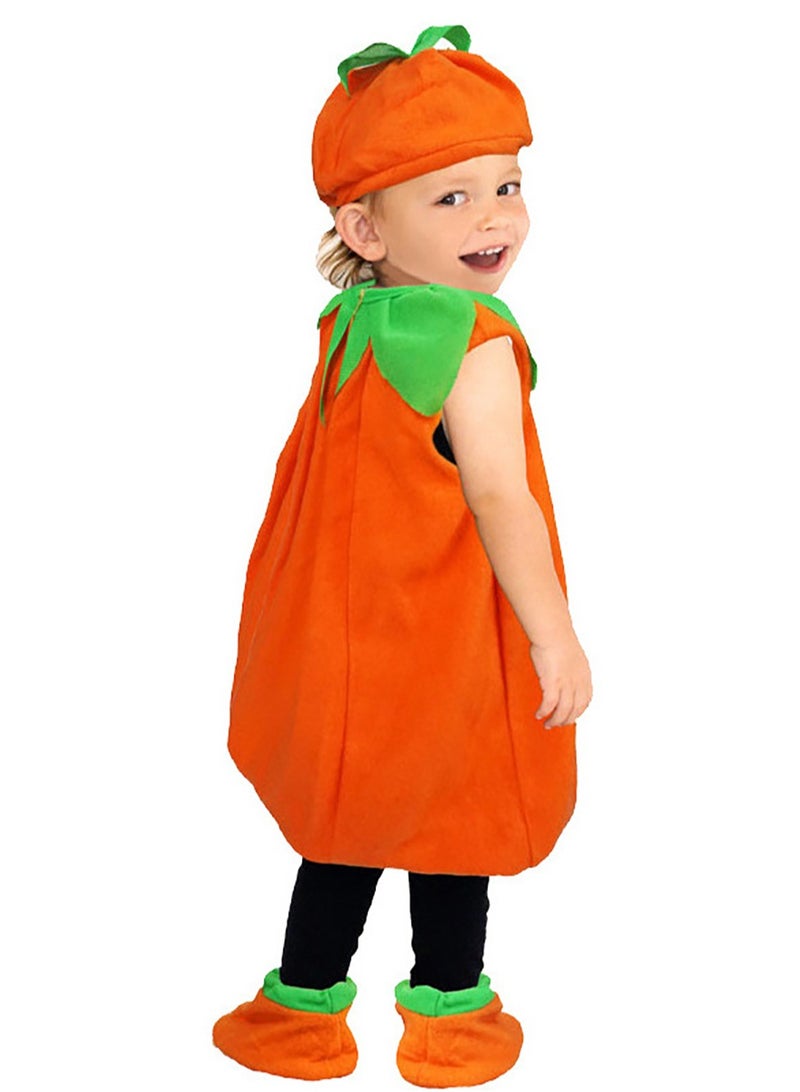 Pumpkin Costume Set Children's Pumpkin Cosplay Costume With Pumpkin Hat Shoes - Image 3