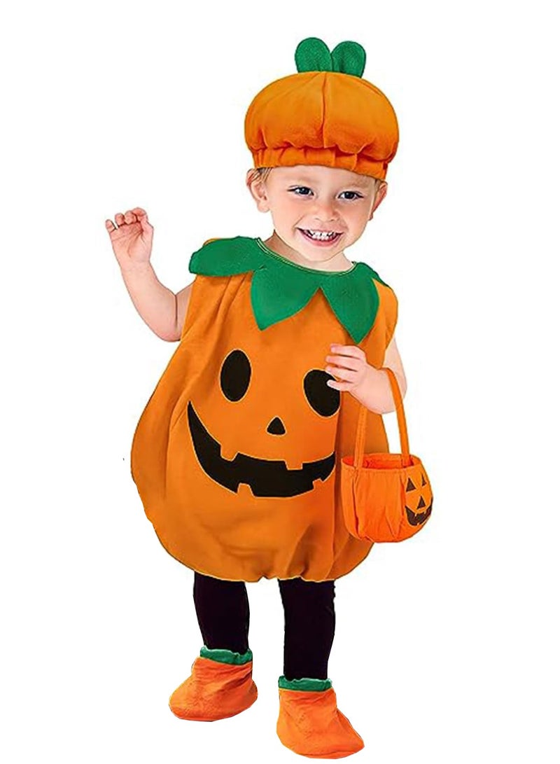 Pumpkin Costume Set Children's Pumpkin Cosplay Costume With Pumpkin Hat Shoes - Image 1