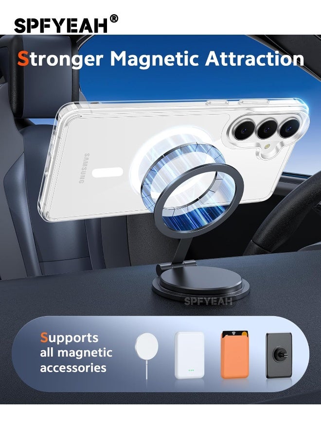 SPFYEAH [3-in-1] Samsung Galaxy S26 Plus Case with HD Tempered Glass Screen Protector & Camera Lens Protector, MagSafe-Compatible Rugged Shockproof Cover, Anti-Yellowing Clear Bumper Case, Anti-Scratch & Anti-Fingerprint Design (Clear Magnetic) - Image 4