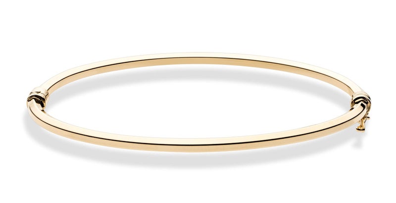 Miabella 18K Gold Over Sterling Silver Italian Oval Hinged Bangle Bracelet for Women, 6.75 to 8 Inch, 925 Made in Italy (Large - 8 Inches) - Image 2
