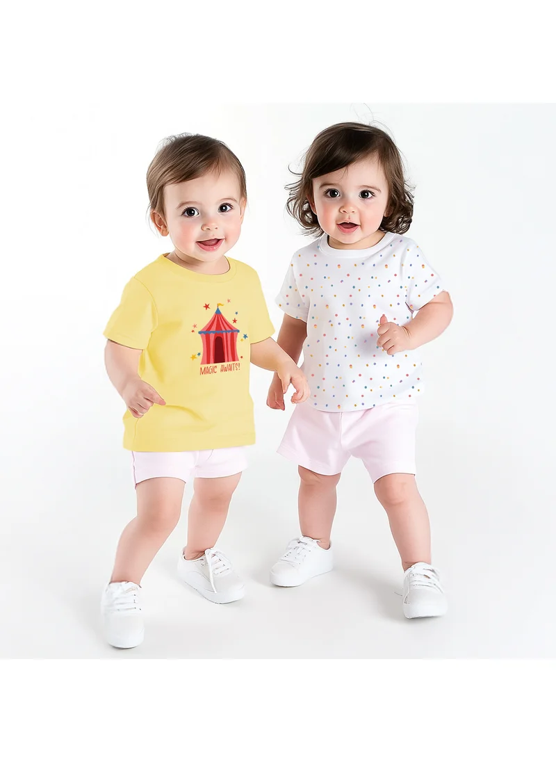 Nautinati Nautinati Girls’ Graphic Print Cotton T-shirts | Pack of 2 T-shirts for 3 to 24 Months