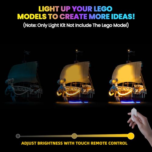 Hilighting Upgraded Led Light Kit Compatible with Lego One Piece The Going Merry Pirate Ship Building Set Touch Version Compatible with Lego 75639 for Adults Model Not Included - Image 5