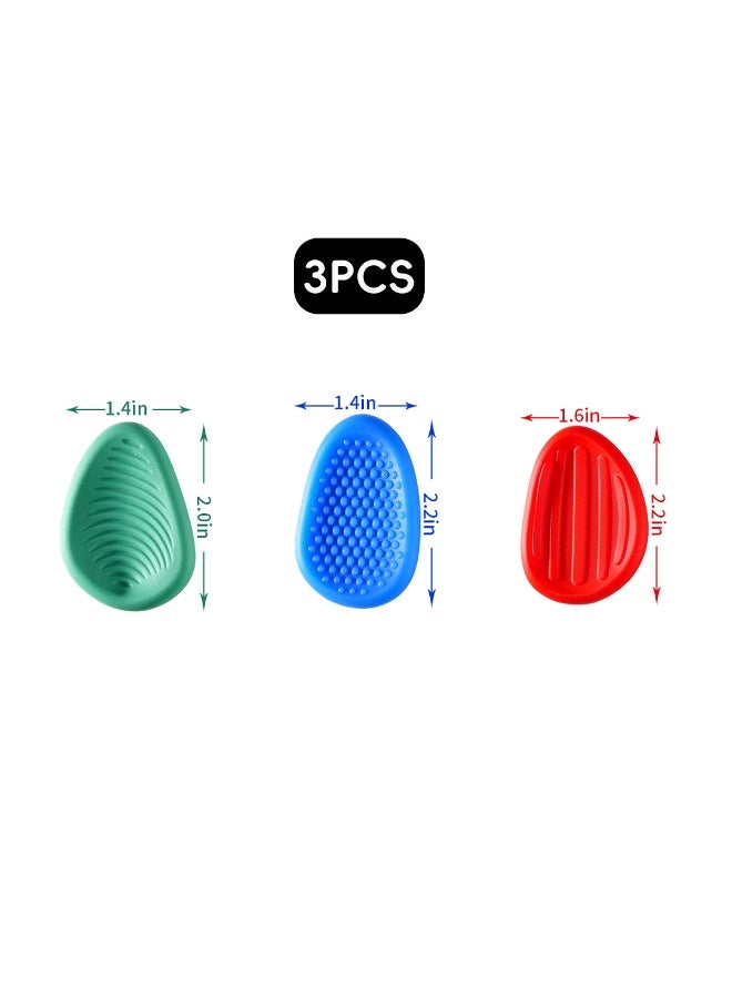 SENSORY Fidget Toys Sensory Stones 3PCS Silicone Stress Relief Toy Worry Stone Textured Anxiety Stone (Green, Red, Blue) - Image 2