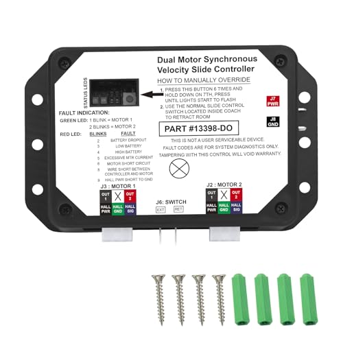 folosem 13398-D0 Dual Motor Synchronous Velocity Slide Controller Replacement Controller V-Sync II, Compatible with Lippert in-Wall Slide-Out on RV, 211852 Black - Image 1