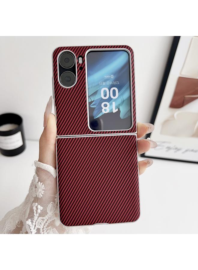 اس-توب جراب هاتف OPPO Find N2 Flip مصنوع من ألياف الكربون كيفلر فائق النحافة ومقاوم للصدمات - Image 2