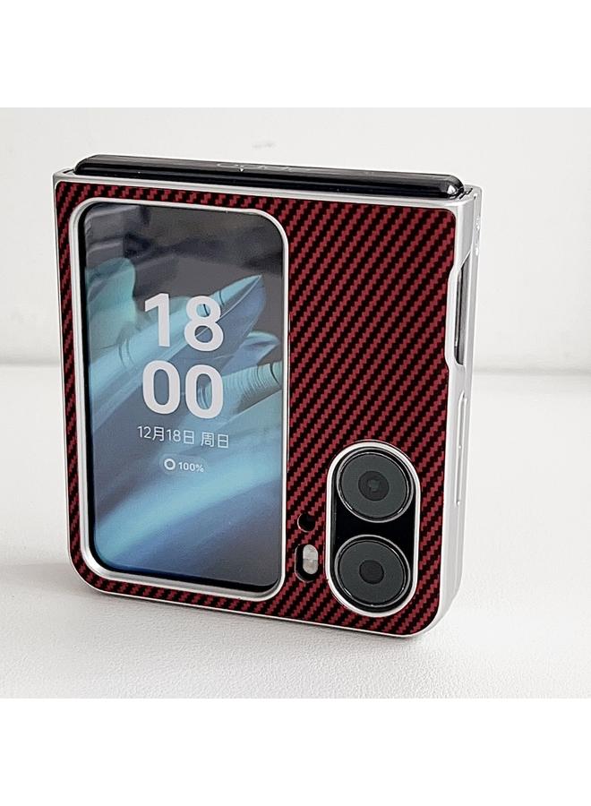اس-توب جراب هاتف OPPO Find N2 Flip مصنوع من ألياف الكربون كيفلر فائق النحافة ومقاوم للصدمات - Image 3