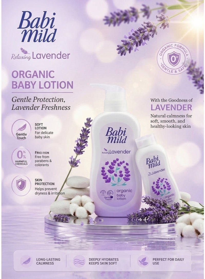 BABIMILD Babi Mild Relaxing Lavender Organic Baby Lotion – Gentle Touch Moisturizing Care for Soft & Calm Baby Skin (0+ Months)350ml - Image 4