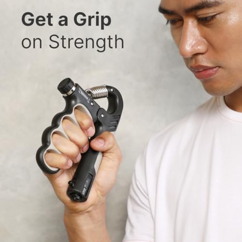 cult Adjustable Hand Gripper with Counter for Men Women – Steel Coil Grip Strengthener 5-100 kg TPR Handle Ergonomic Fitness Tool for Forearm Exercise Wrist Training Portable Gym Equipment - Image 5