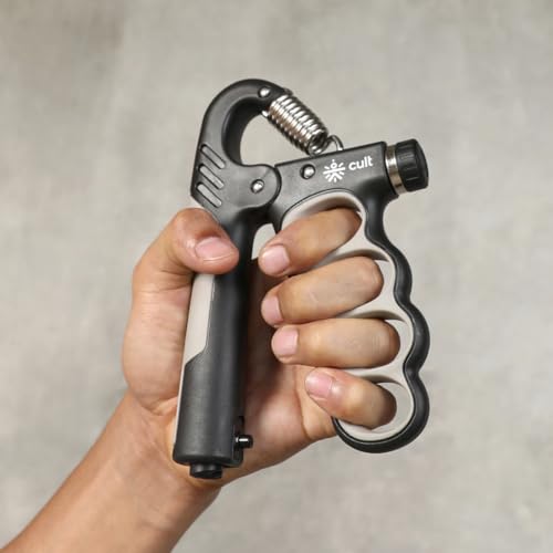 cult Adjustable Hand Gripper with Counter for Men Women – Steel Coil Grip Strengthener 5-100 kg TPR Handle Ergonomic Fitness Tool for Forearm Exercise Wrist Training Portable Gym Equipment - Image 3