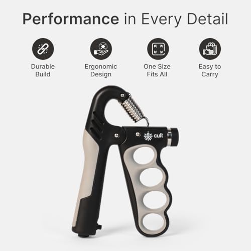 cult Adjustable Hand Gripper with Counter for Men Women – Steel Coil Grip Strengthener 5-100 kg TPR Handle Ergonomic Fitness Tool for Forearm Exercise Wrist Training Portable Gym Equipment - Image 4
