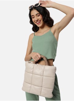 Haute Sauce Tufted Treasure Beige Tote Bag  - Image 5