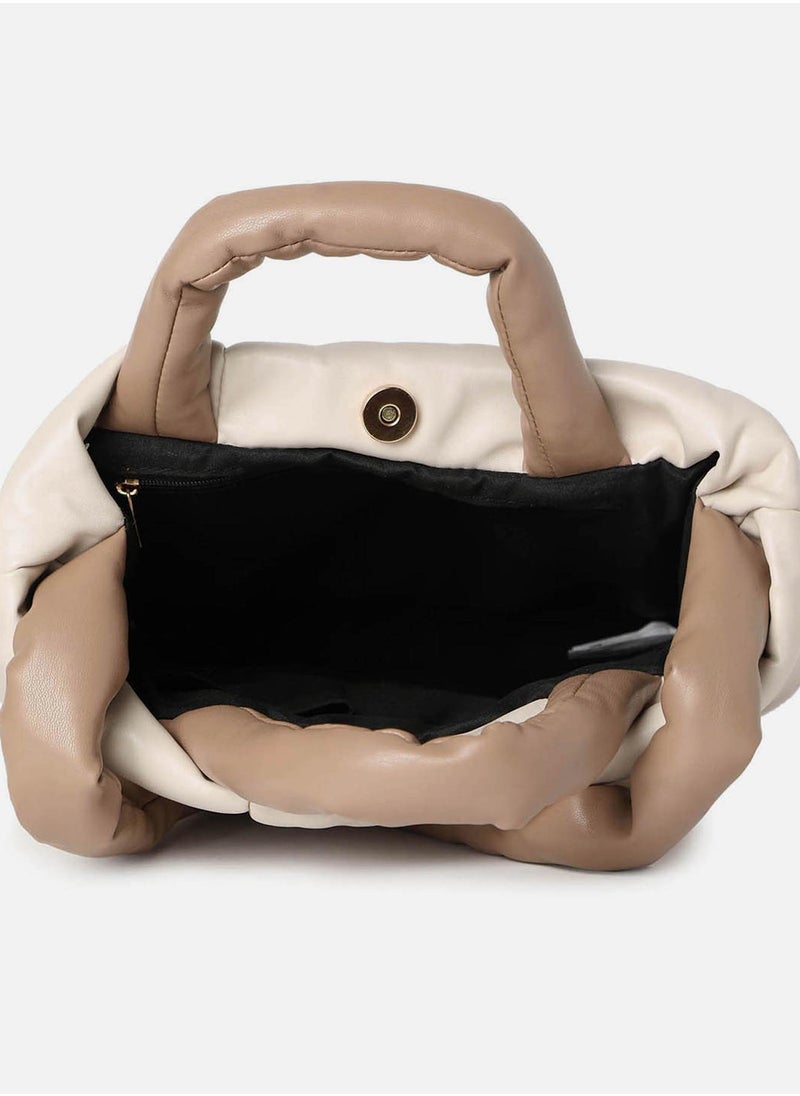 Haute Sauce Tufted Treasure Beige Tote Bag  - Image 4