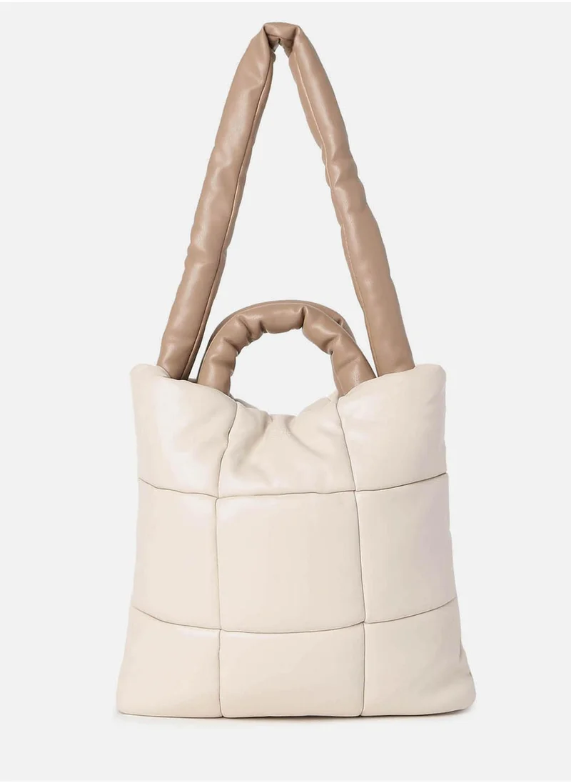 Haute Sauce Tufted Treasure Beige Tote Bag