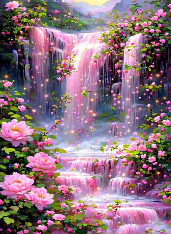 Mrnsiet Paint by Numbers Kit for Adults Beginners, Waterfall Landscape Adult Paint by Numbers on Canvas, Without Frame Acrylic Painting Crafts for Home Decor (16x20inch) - Image 1