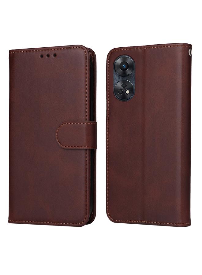 اس-توب جراب هاتف OPPO Reno8 T 4G كلاسيكي من جلد العجل المنفوخ - Image 1