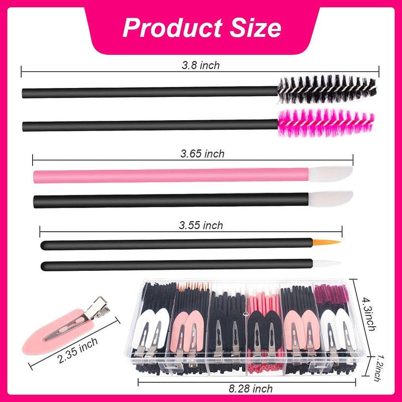 Rolybag 283 Pieces Makeup tools Kit Includes Plastic storage Organizer Box Hair Clips Eyeliner Brushes Mascara Wands and Lipstick Applicators For Lip (283A) - Image 2