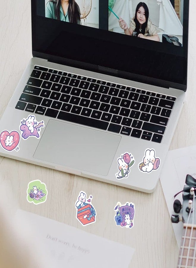 Meisuitd 50Pieces Kawaii Rabbit Stickers for Kids Cute Waterproof Vinyl Stickers for Laptops Skateboard Computer Bicycle Car Water Bottles DIY Decals - Image 4