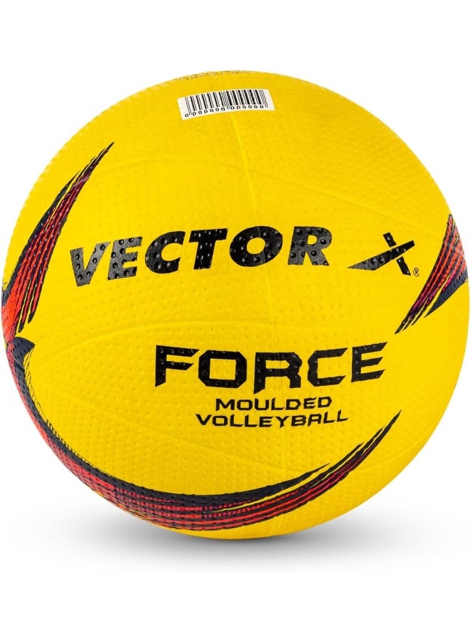 فيكتور أكس كرة طائرة فيكتور إكس فورس | مقاس ٤ | لون أصفر | هيكل مطاطي مصبوب لقبضة فائقة ومتانة فائقة، ملمس ناعم، وأداء يدوم طويلاً، للعب الداخلي والخارجي. - Image 1
