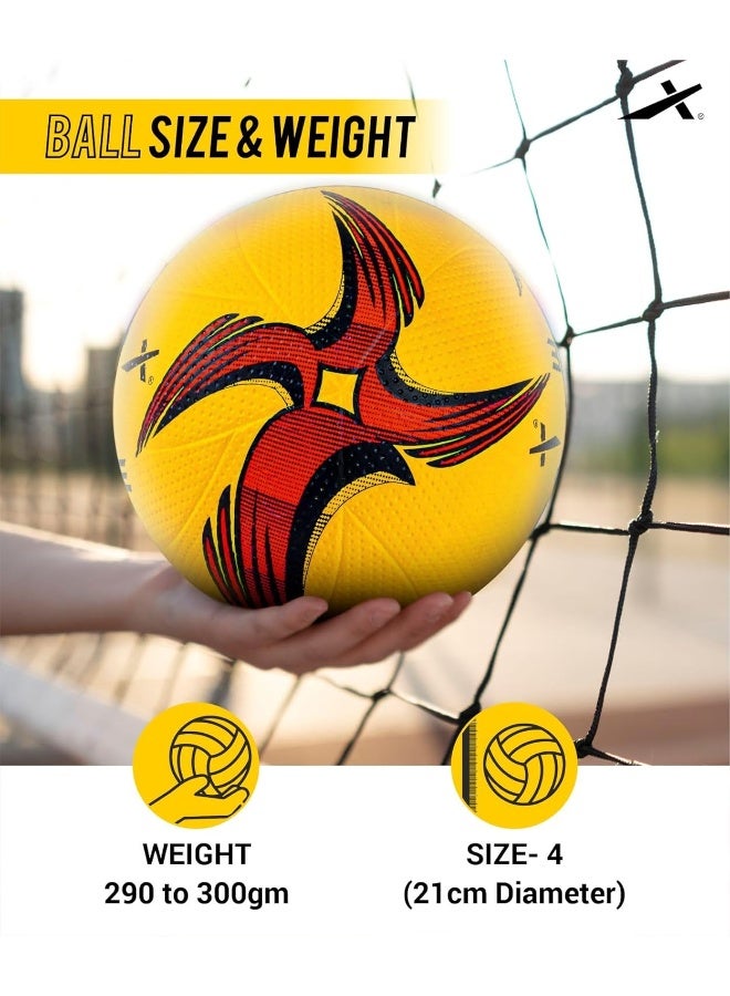 فيكتور أكس كرة طائرة فيكتور إكس فورس | مقاس ٤ | لون أصفر | هيكل مطاطي مصبوب لقبضة فائقة ومتانة فائقة، ملمس ناعم، وأداء يدوم طويلاً، للعب الداخلي والخارجي. - Image 3