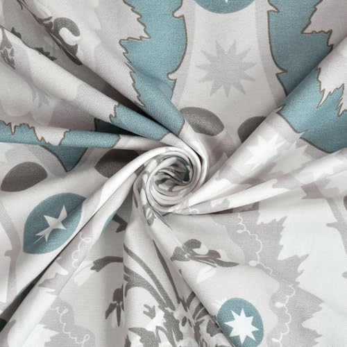 KAWI Elastic Fitted Bedsheets (60"x78") Queen Size Glace Cotton for Double Bed with All Around Elastic, 2 Large Pillow Cover, 200TC - Blue Color - Image 4