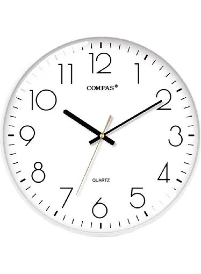 Compas Creative Minimalist Wall Clock Living Room Quartz Clock Wall Clock Bedroom Clock C3242 Pure White 28Cm - Image 1