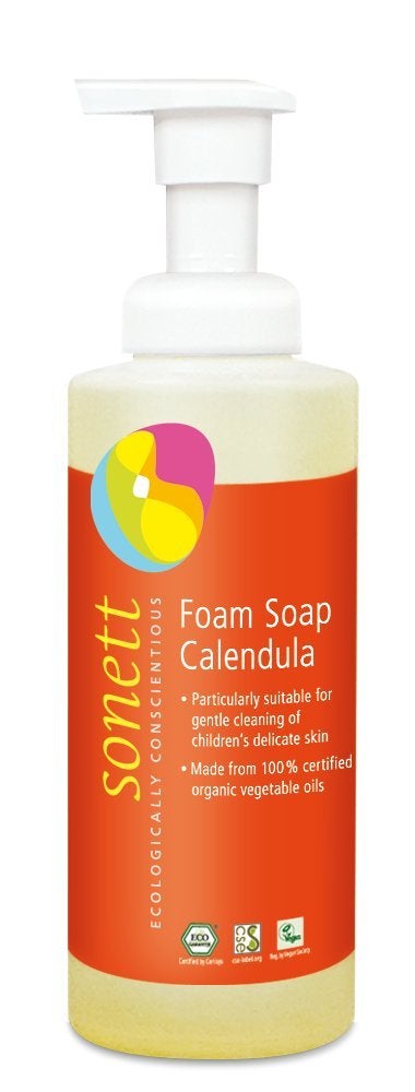 Sonett Organic Foam Soap Calendula for children liquid body care suitable for hands face and body 1 Count Certified Organically Grown