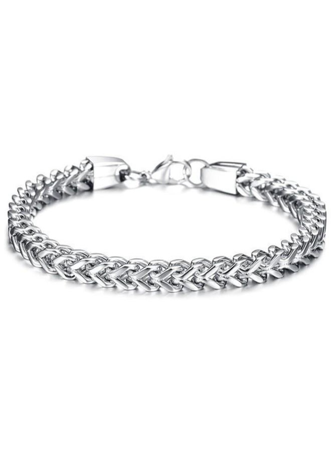 Lee Cooper Lee Cooper Men's Stainless Steel Silver Plating Bracelet - LC.B.01130.330, 240mm, No Gemstone 