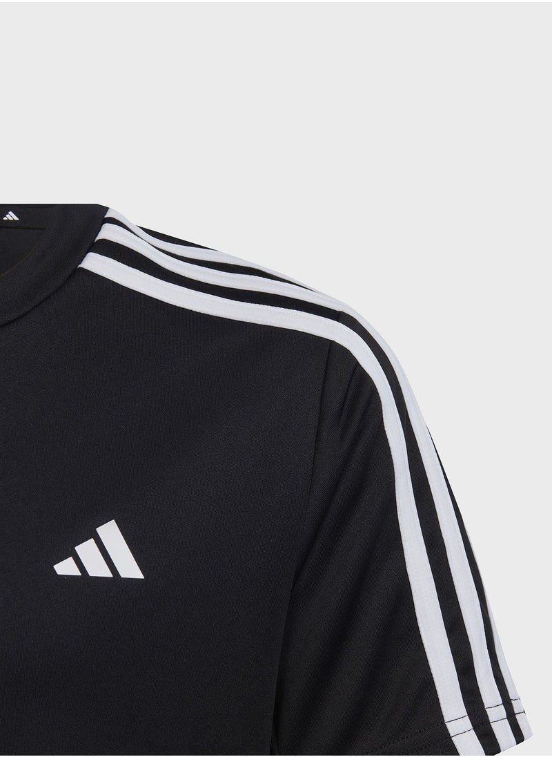 Adidas - Kids Train Essential 3 Stripes T-Shirt - Image 1