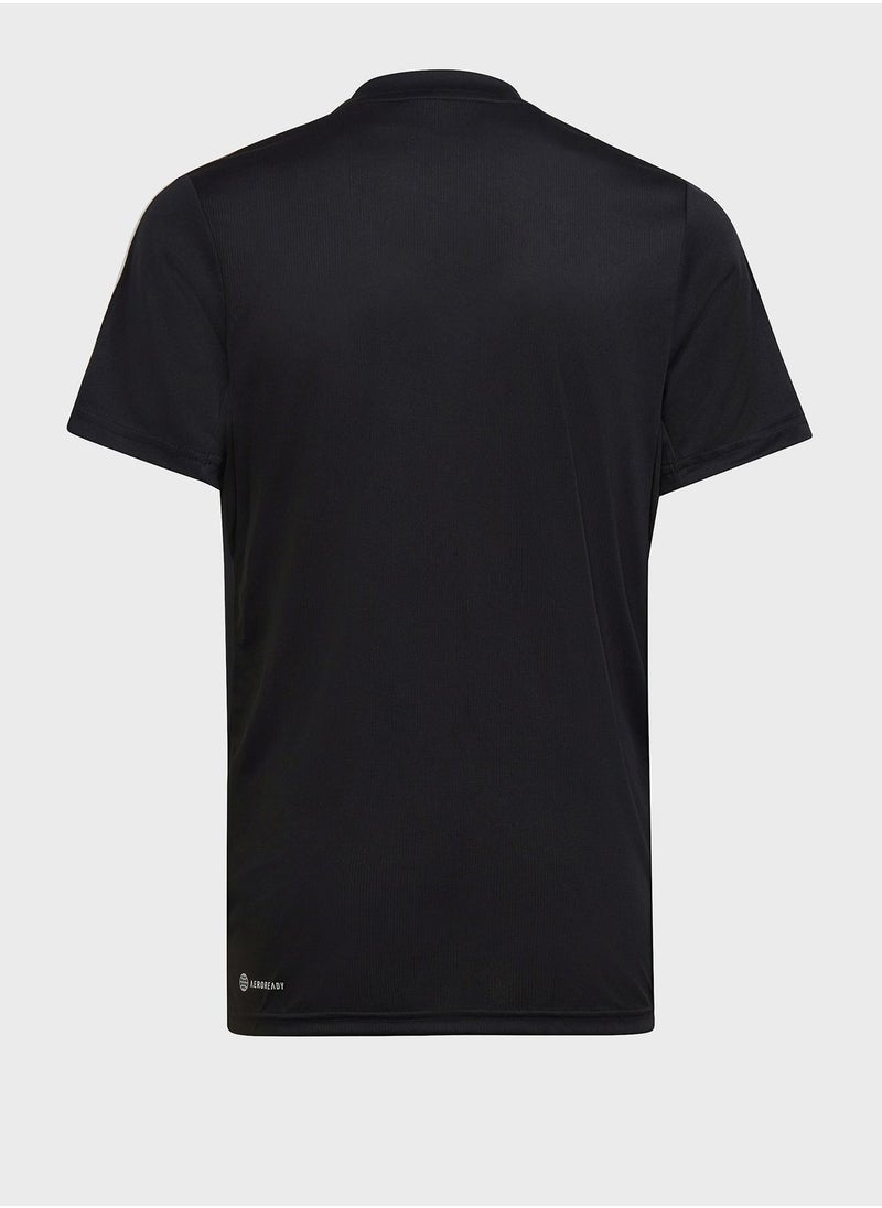 Adidas - Kids Train Essential 3 Stripes T-Shirt - Image 1