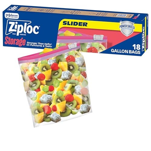 Ziploc Gallon Food Storage Slider Bags, Power Shield Technology for More Durability, 18 Count (Packaging May Vary) - Image 1