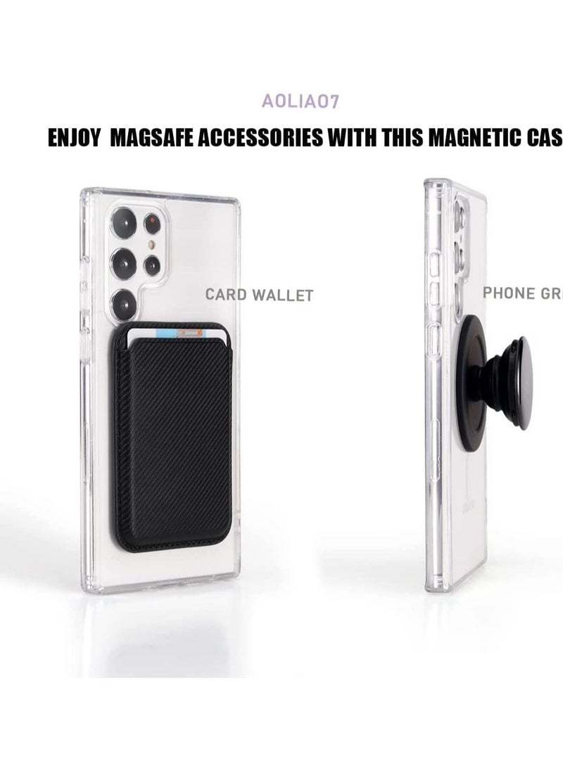 Raxoom Clear Magnetic Case for Samsung Galaxy S22 Ultra Compatible with Magsafe Card Wallet& Wireless Chager - Image 3
