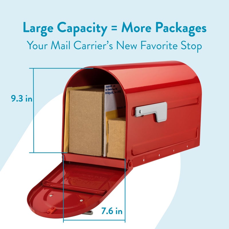 Architectural Mailboxes 7900-7R-SR Boulder Mailbox, Red - Image 3