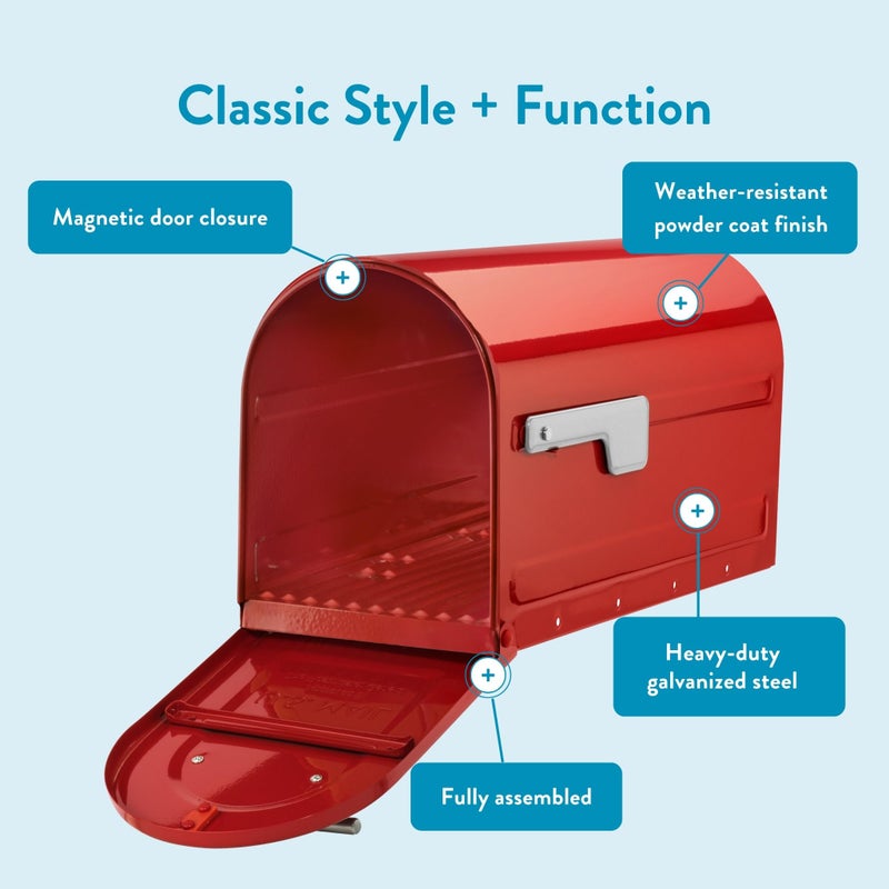 Architectural Mailboxes 7900-7R-SR Boulder Mailbox, Red - Image 4