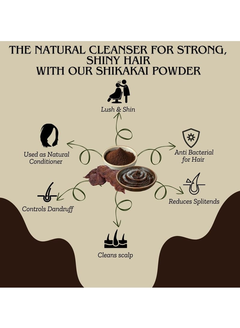 مملكة الإكسسوارات مسحوق شيكاكاي (50 جم) - نقي 100٪ | العناية الطبيعية بالشعر والبشرة | يعزز نمو الشعر ويقوي الجذور ويقلل من قشرة الرأس ويضيف لمعانا | ينظف البشرة بلطف - Image 5