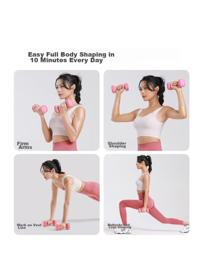 Lexi Le System Dumbbell Plastic-coated Home Beginner Arm Shaping Training Women's Straight Shoulder Back-shaping Fitness Equipment, Pink 2kg*2 - Image 2