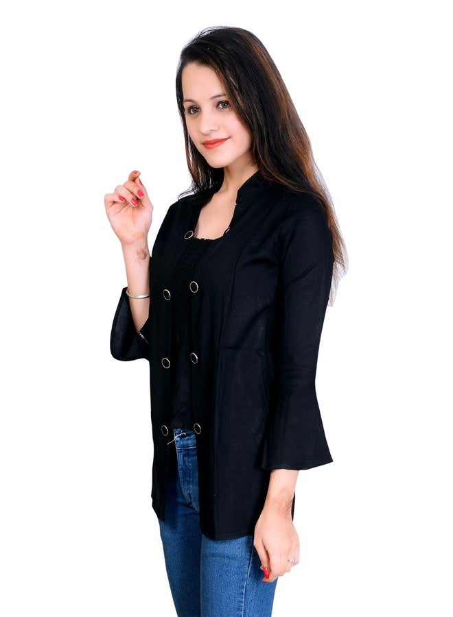SNIFFY Casual rayon top for kids comfortable for You(TP-705-BLACK-13-14Y) - Image 3