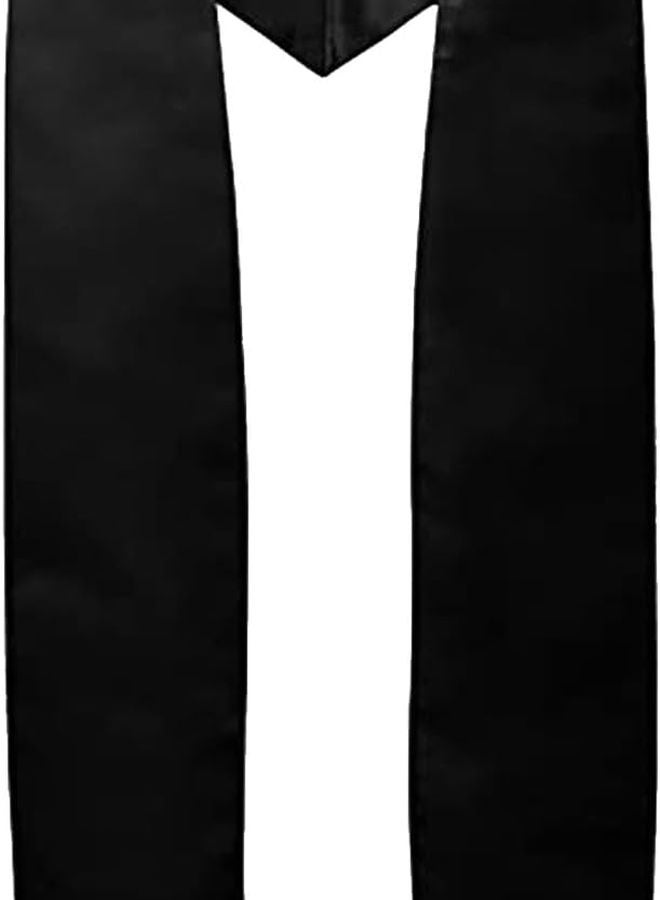 Black Graduation Stole Sash For Ceremony Photo Props School Proms Party Decors - Image 1