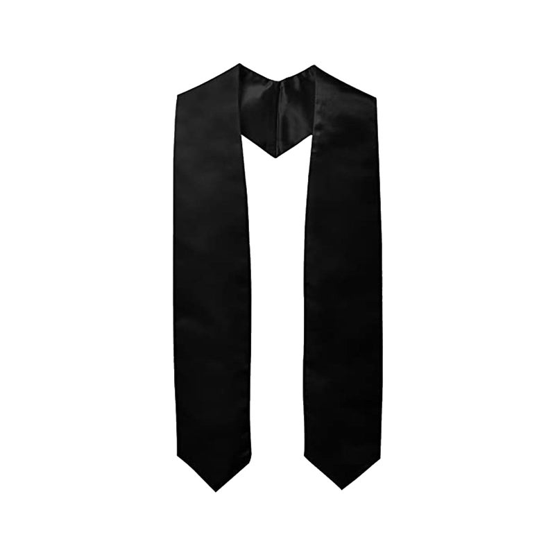 Black Graduation Stole Sash For Ceremony Photo Props School Proms Party Decors - Image 2