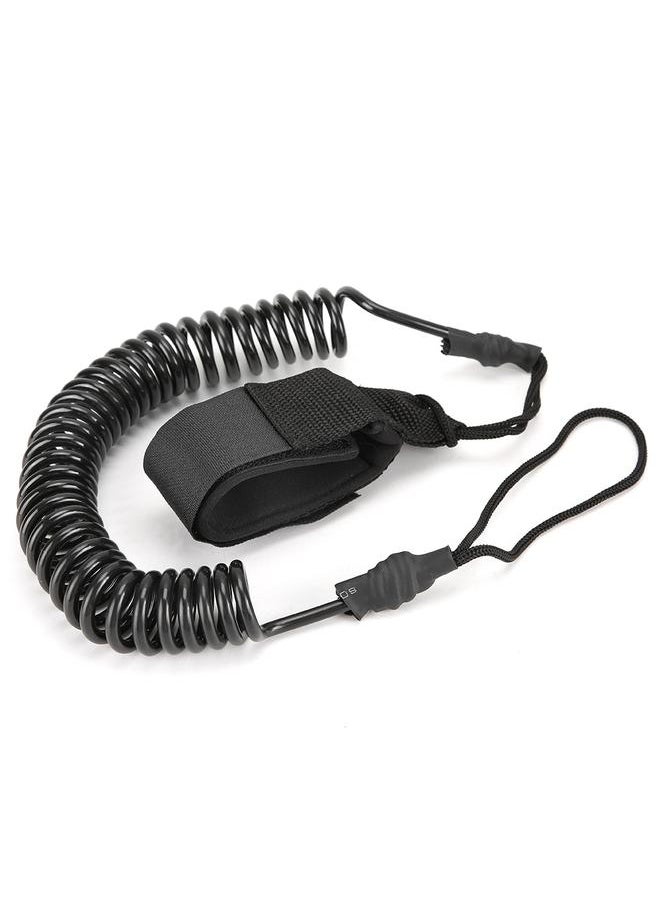 Thoraya TPU Black Elastic Water Sports Foot Rope Surfing Paddle Board Ankle Spring Traction Strap  - Image 3