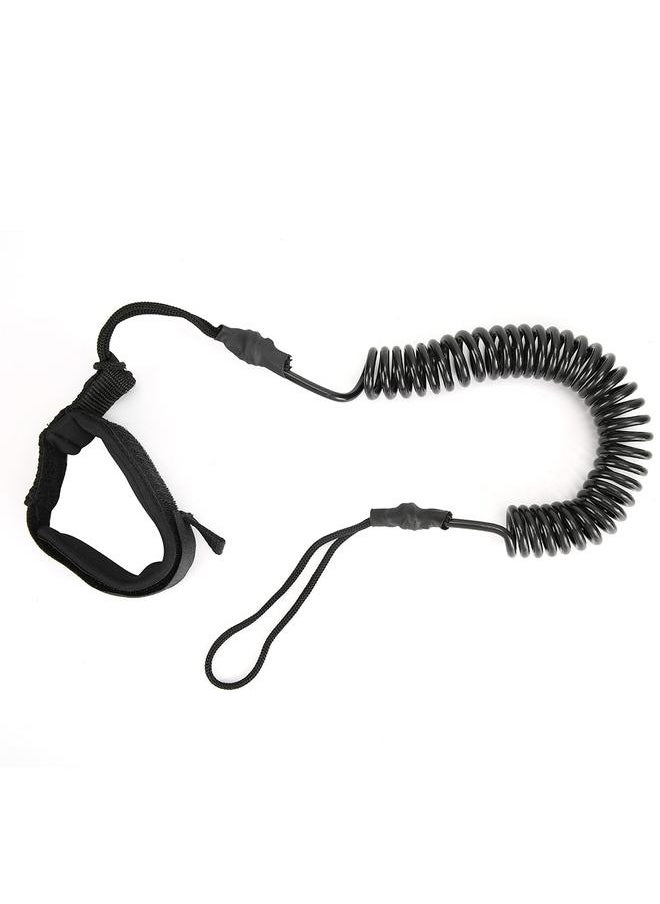Thoraya TPU Black Elastic Water Sports Foot Rope Surfing Paddle Board Ankle Spring Traction Strap  - Image 1