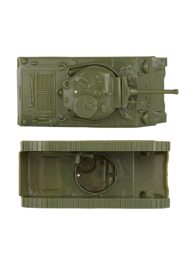 BMC Toys Bmc Cts Ww2 Sherman M4 Tanks - Od Green 2Pc 1:38 Plastic Army Men Vehicles  - Image 3
