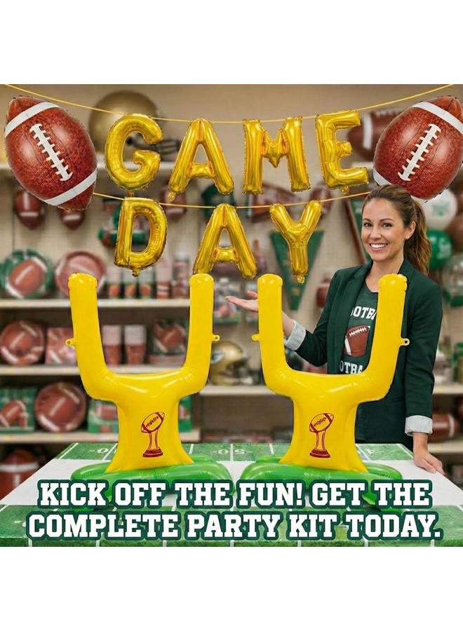 froufing Football Party Decorations Includes Football Goalpost Game Day banner Foil Balloons for Kids Adults Sports Theme Touch down Birthday Major Tailgating Season Celebration Supplies - Image 3