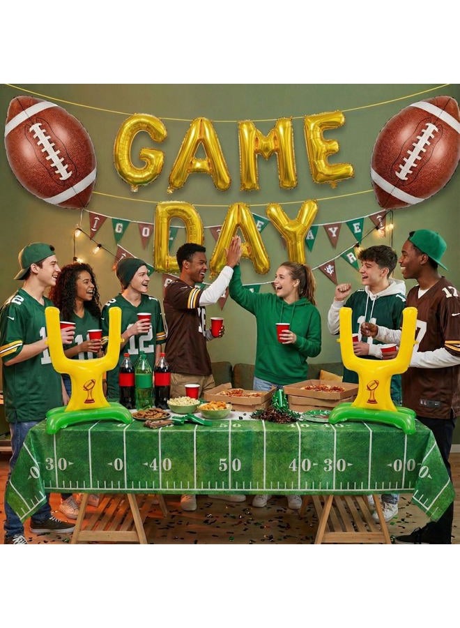 froufing Football Party Decorations Includes Football Goalpost Game Day banner Foil Balloons for Kids Adults Sports Theme Touch down Birthday Major Tailgating Season Celebration Supplies - Image 5