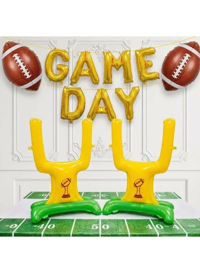 froufing Football Party Decorations Includes Football Goalpost Game Day banner Foil Balloons for Kids Adults Sports Theme Touch down Birthday Major Tailgating Season Celebration Supplies - Image 1