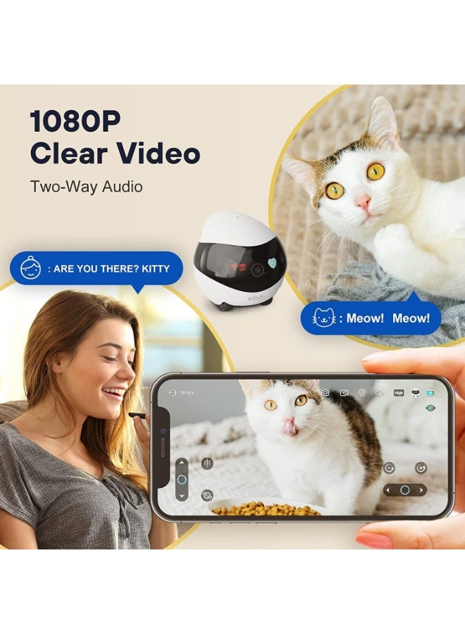 اينابوت كاميرا روبوت متحركة مزودة برؤية ليلية، كاميرا 2K للحيوانات الأليفة مع تطبيق هاتفي، كاميرا داخلية مزودة بخاصية الاتصال بلمسة واحدة، اتصال ثنائي الاتجاه، كشف الحركة، تسجيل الفيديو - Image 3
